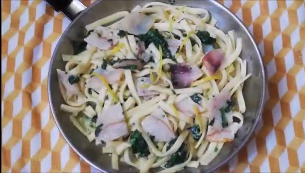 Receta Scialatielli con pez espada.