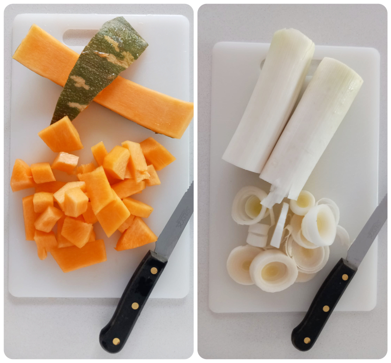 crema de calabaza y puerros