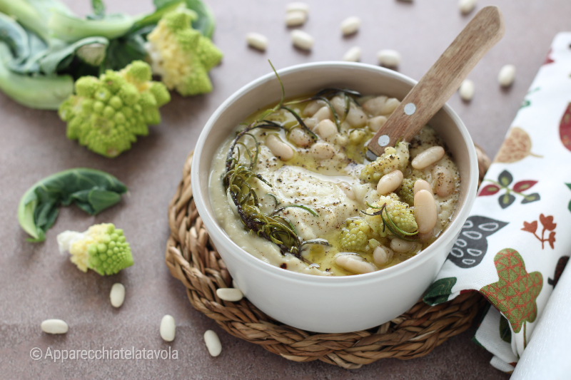 CREMA DE ROMANESCO Y JUDÍAS CANNELLINI