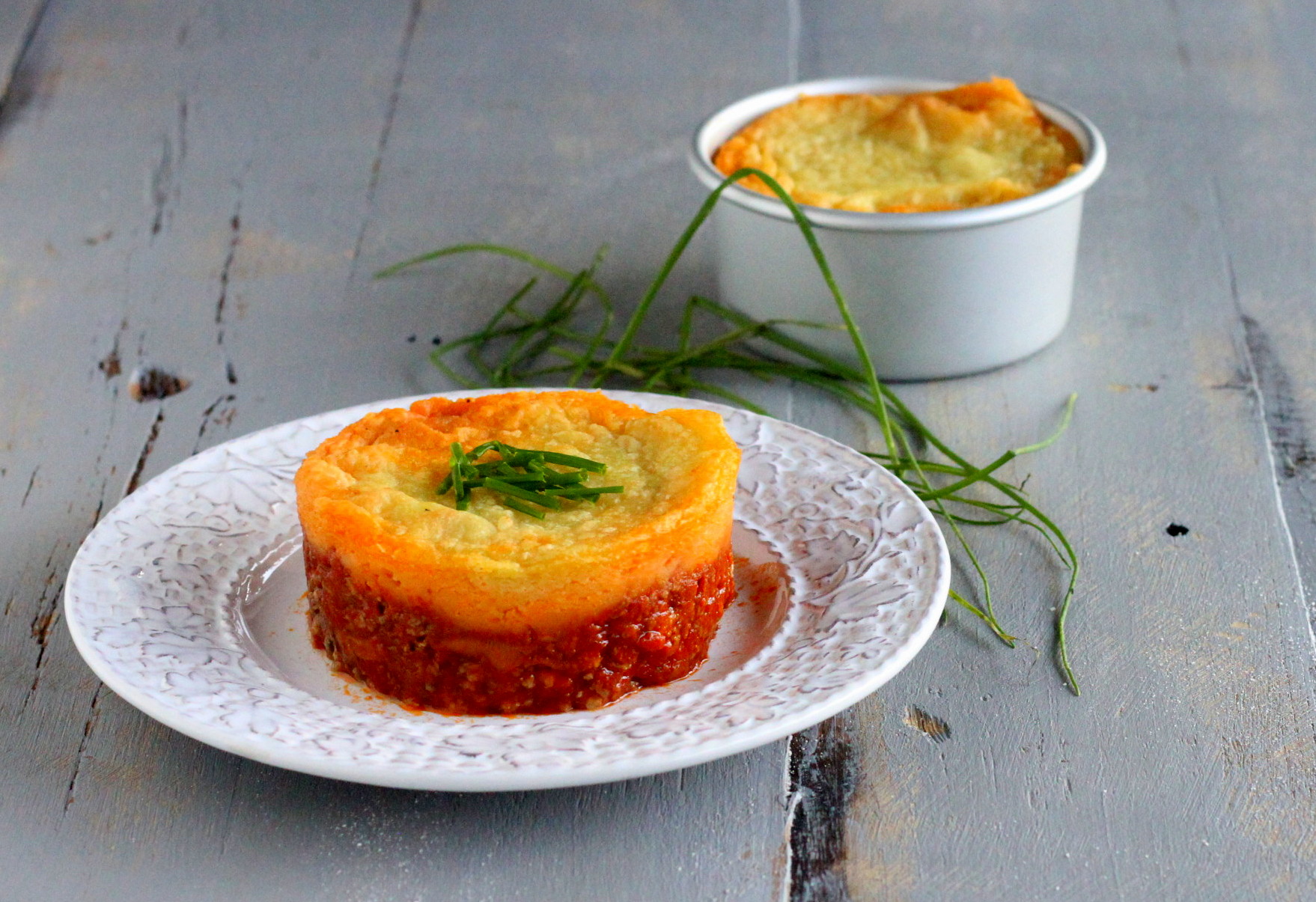 Terrina de carne setas y puré de patatas