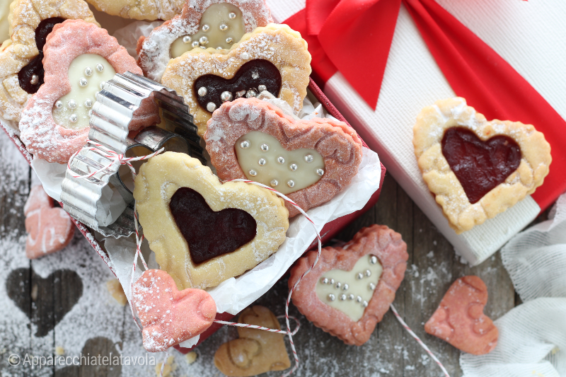 corazones de pasta quebrada galletas