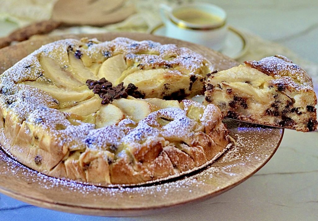 Tarta con peras y chocolate, SIN MANTEQUILLA, una delicia sin remordimientos
