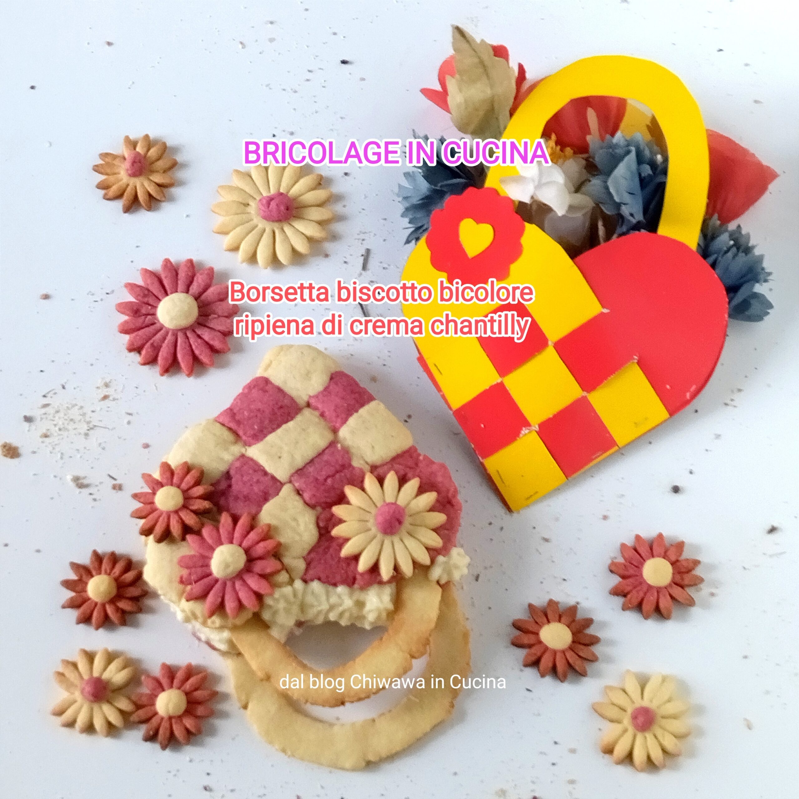 Bolso galleta bicolor relleno de crema chantilly