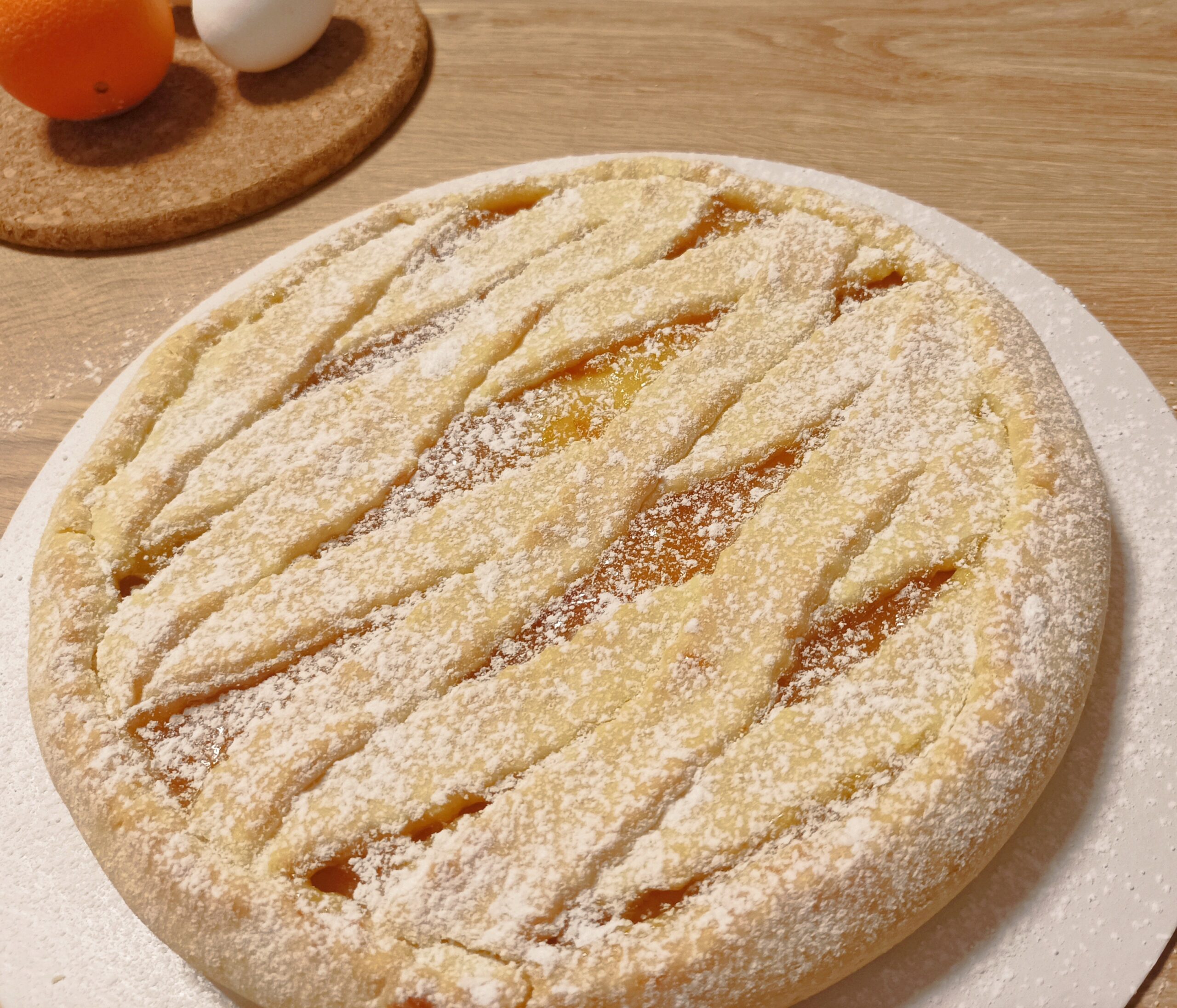 Tarta con masa quebrada al aceite