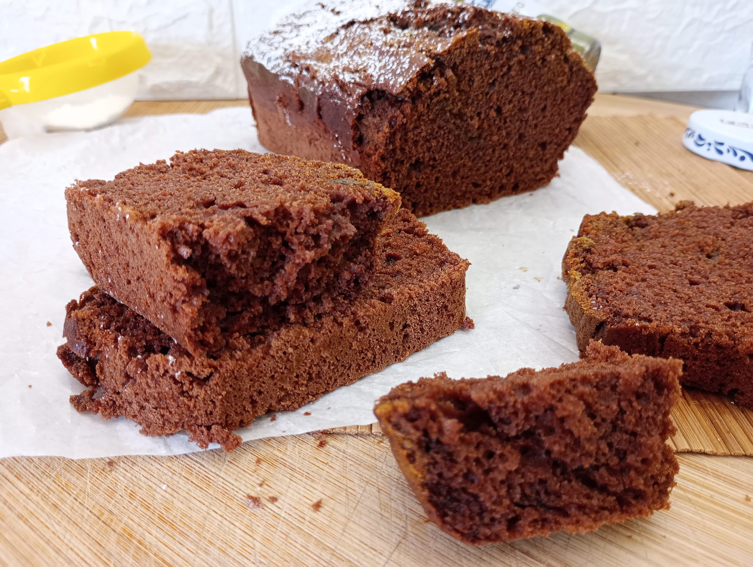 Plumcake de cacao y crema de pistacho
