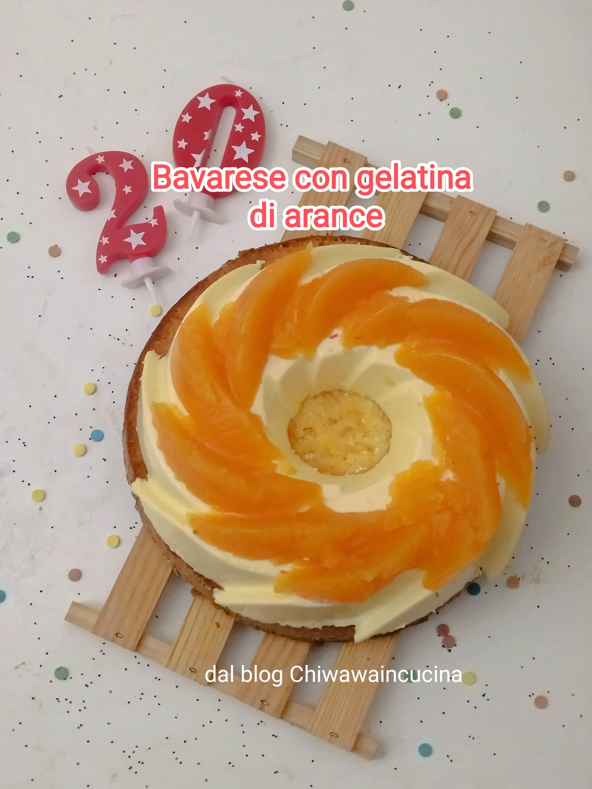 Bavarois con gelatina de naranjas