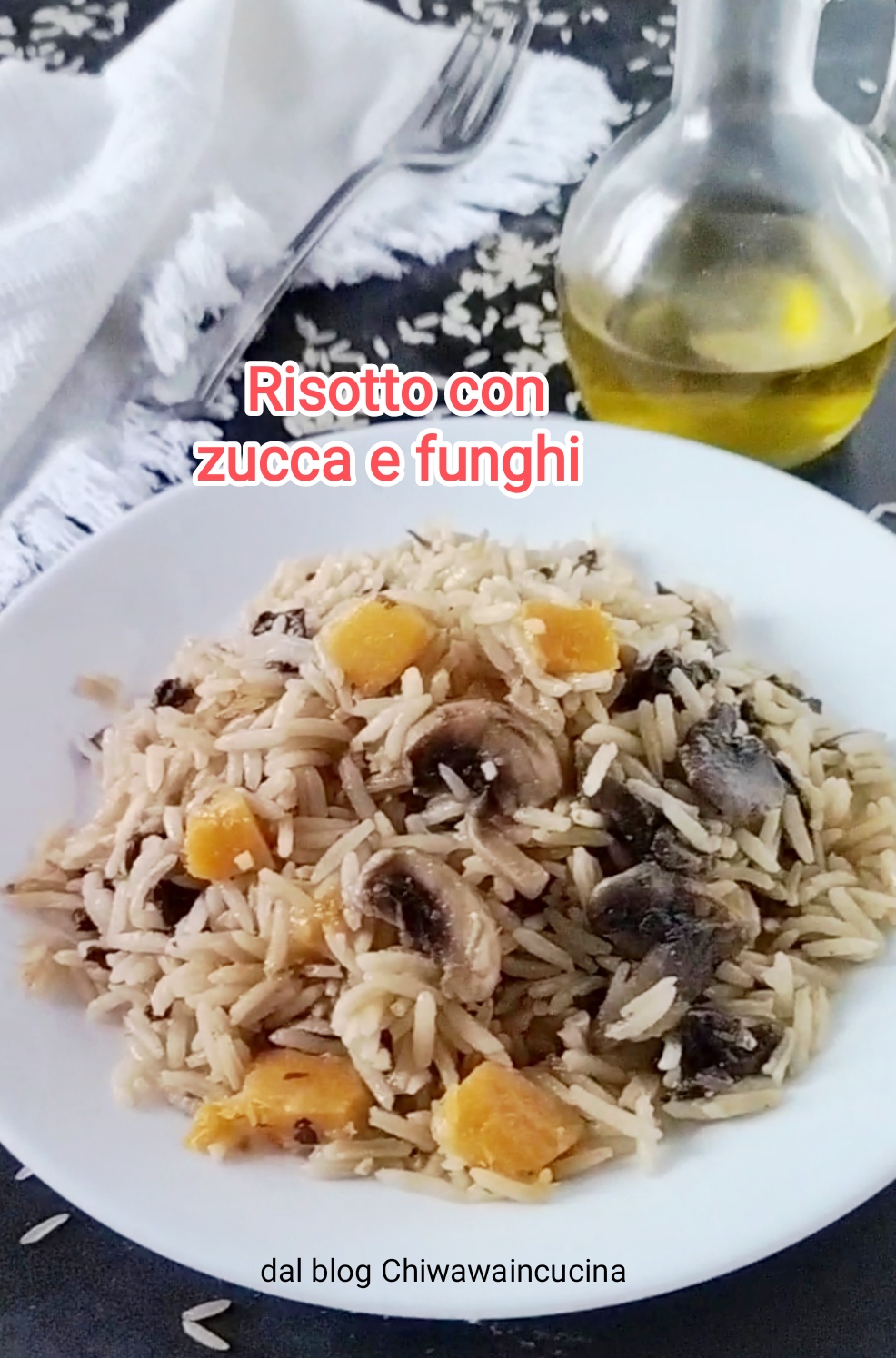 Risotto con calabaza y setas