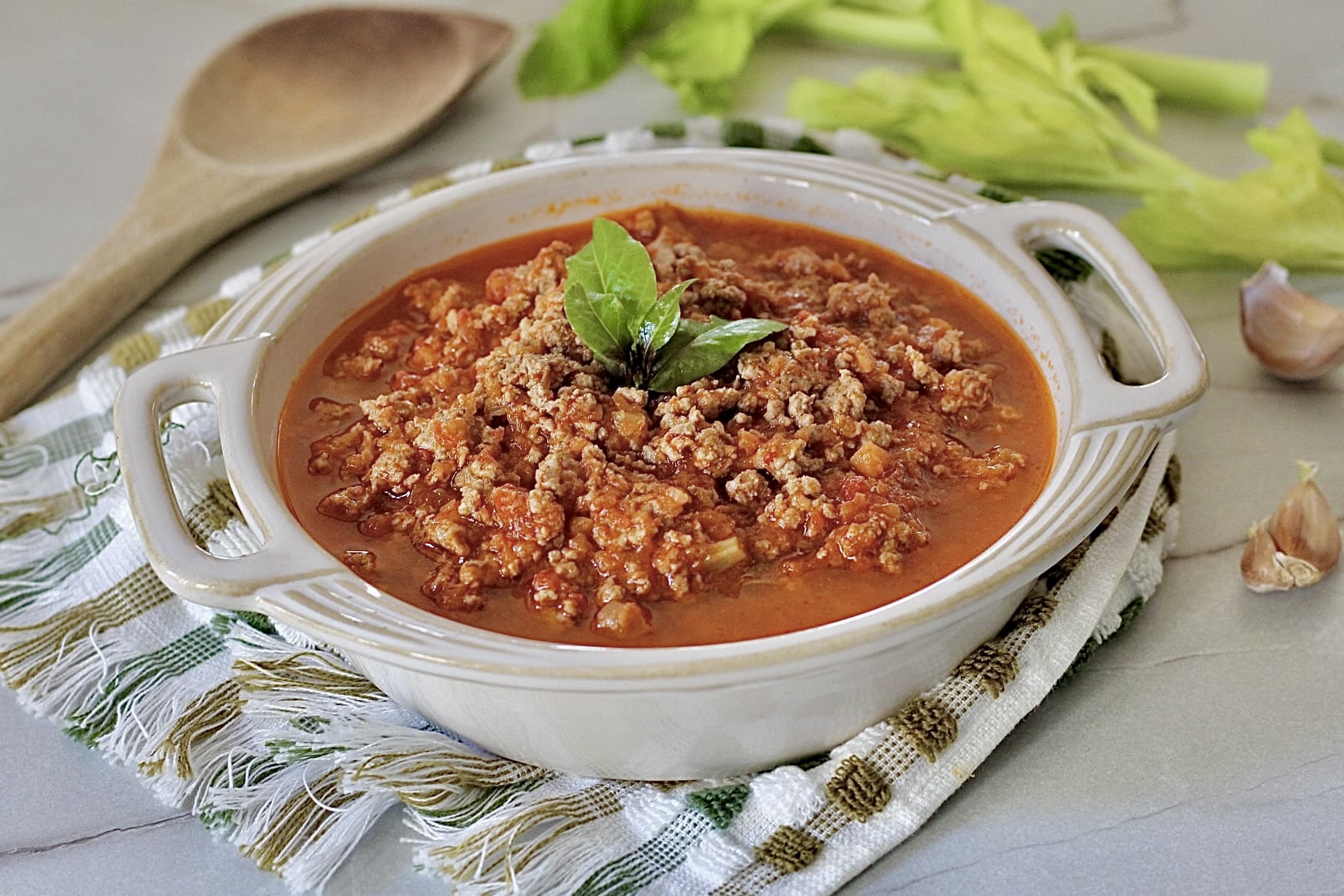 Ragú de carne magra, como bien y ligero sin renunciar al sabor.