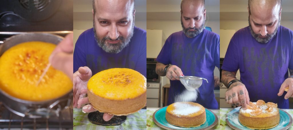 Tarta esponjosa de mandarina