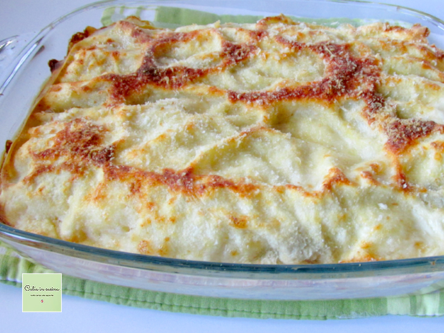 lasaña con setas - bandeja