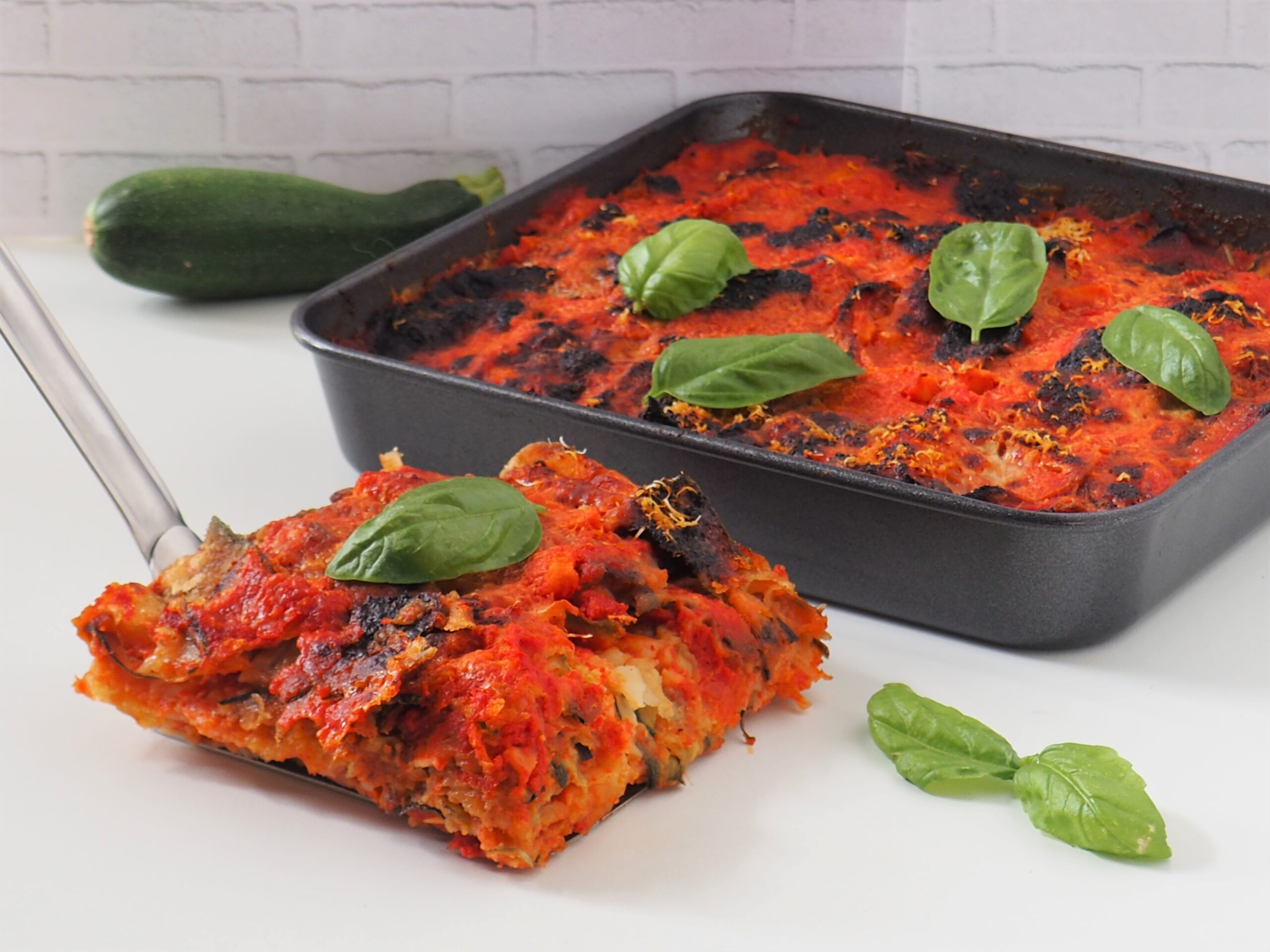 Parmigiana de calabacines fritos