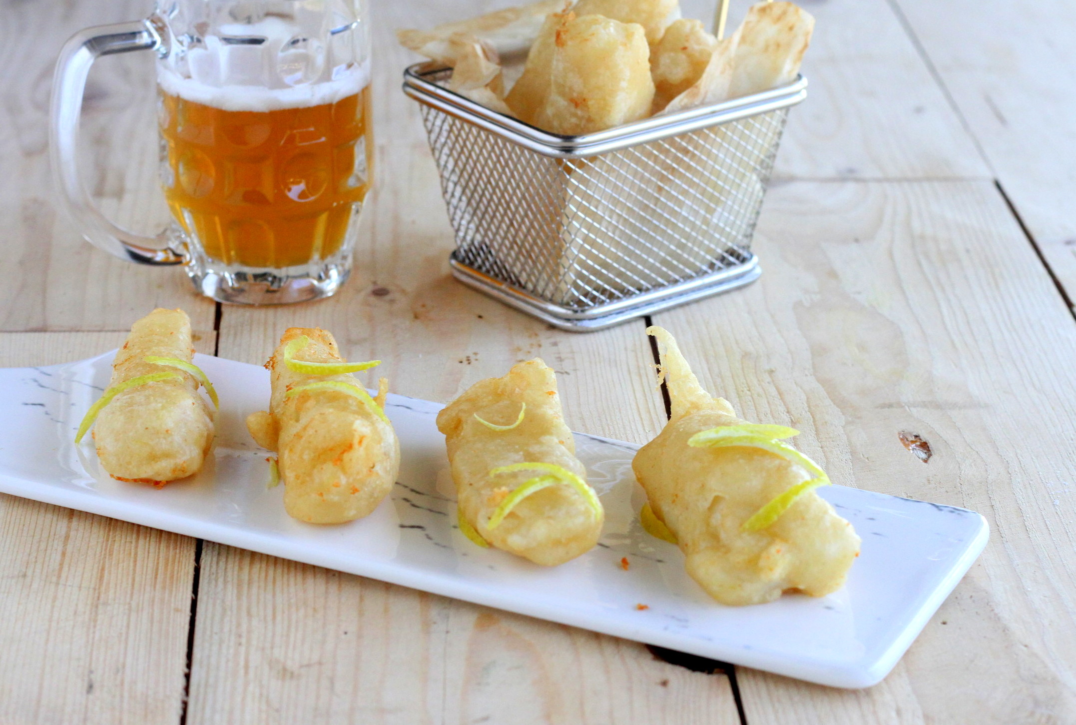 Filetes de bacalao rebozados con cerveza