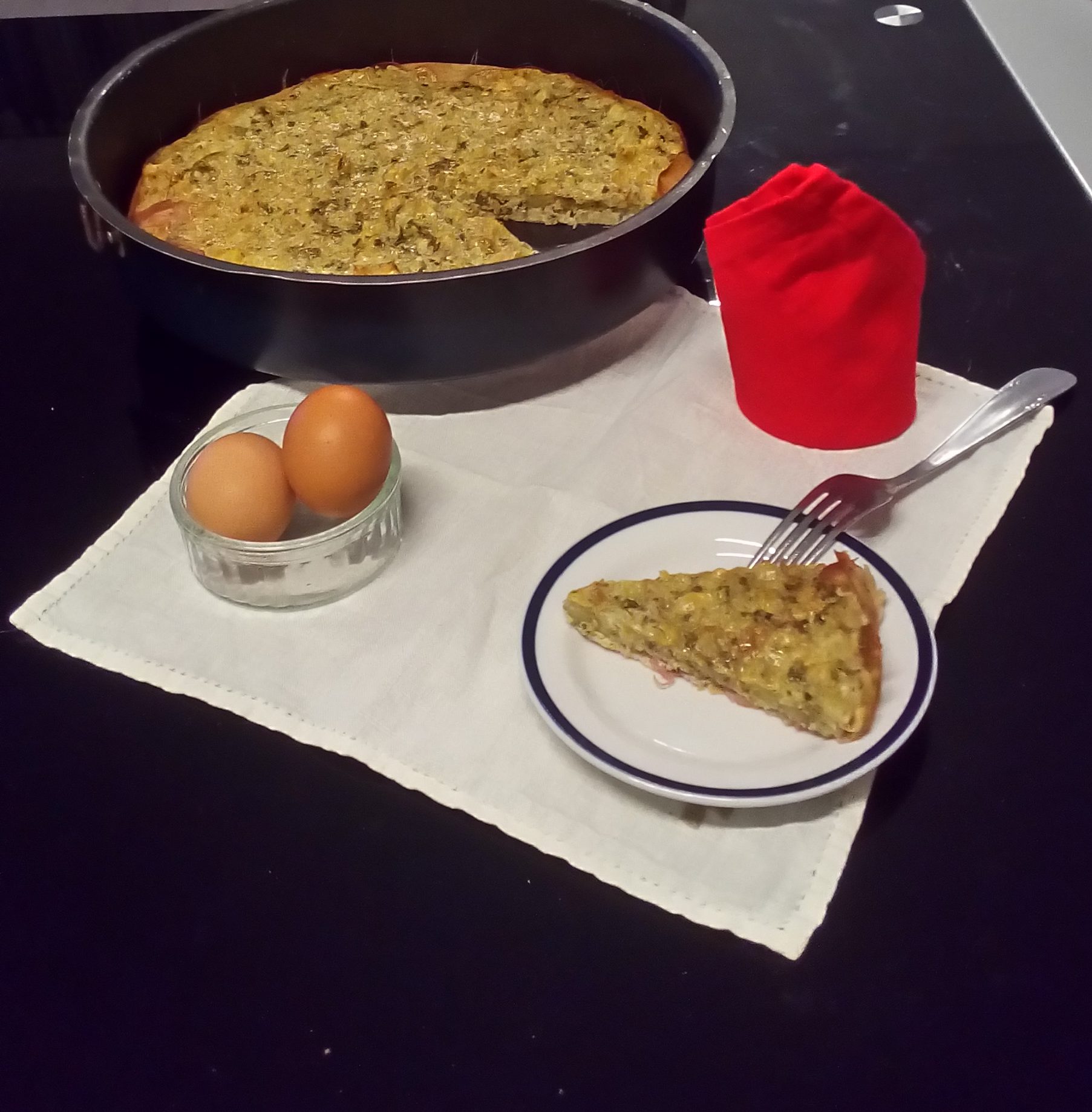 Pastel de patatas y pimpinela