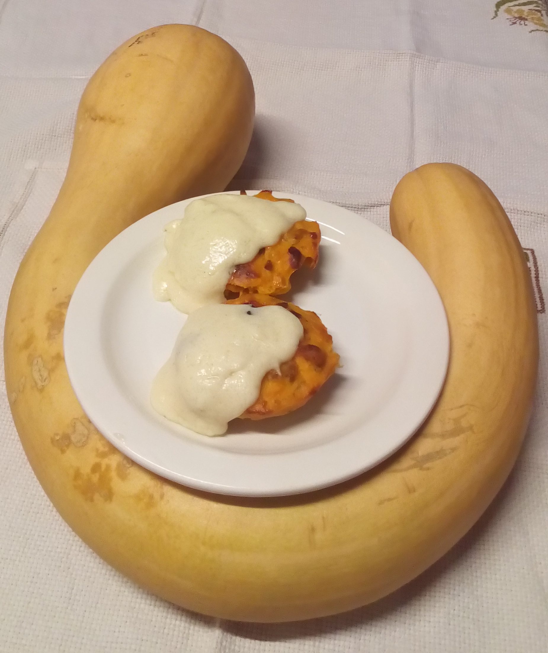 Flan de calabaza con bechamel de parmesano