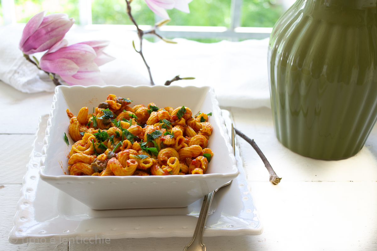 Pasta de legumbres a la mediterránea