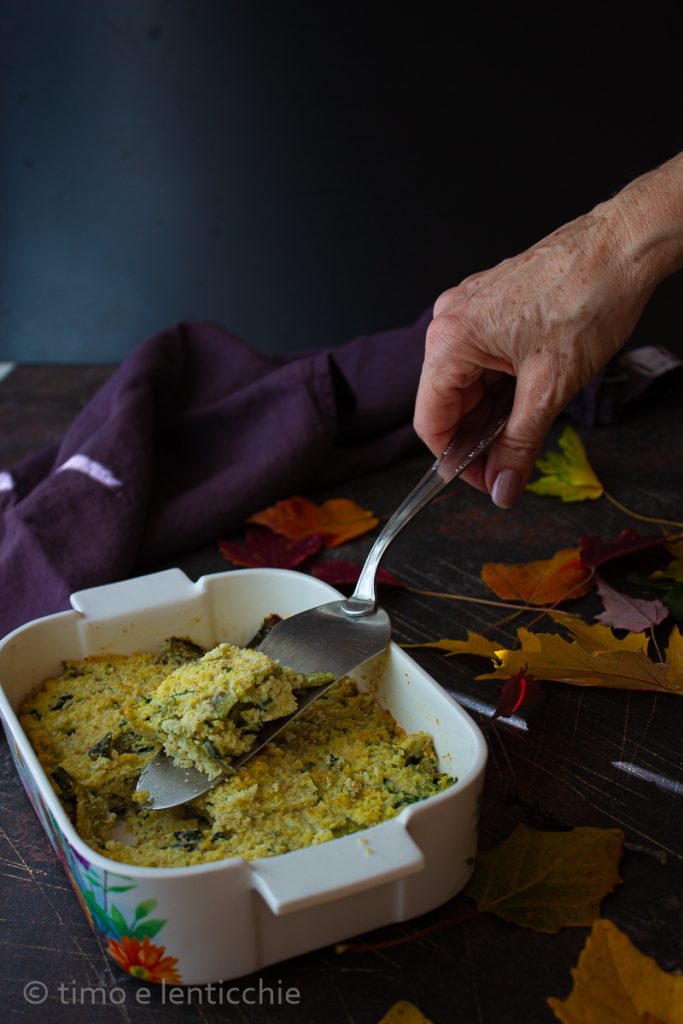 Pastel de mijo con achicoria