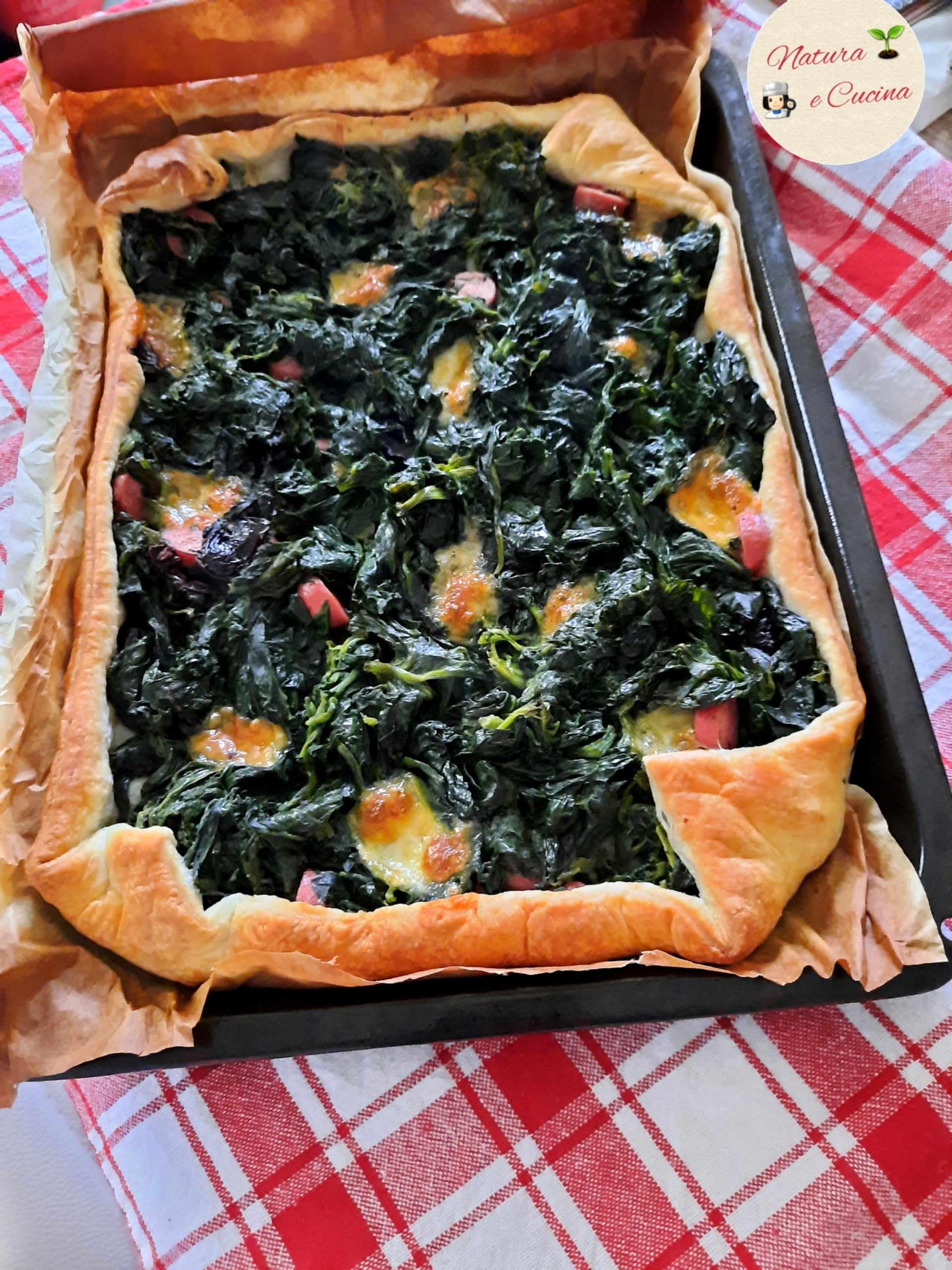 Tarta de hojaldre con espinacas