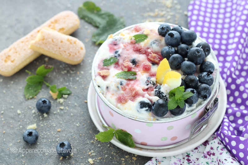 POSTRE DE ARÁNDANOS SIN COCINAR