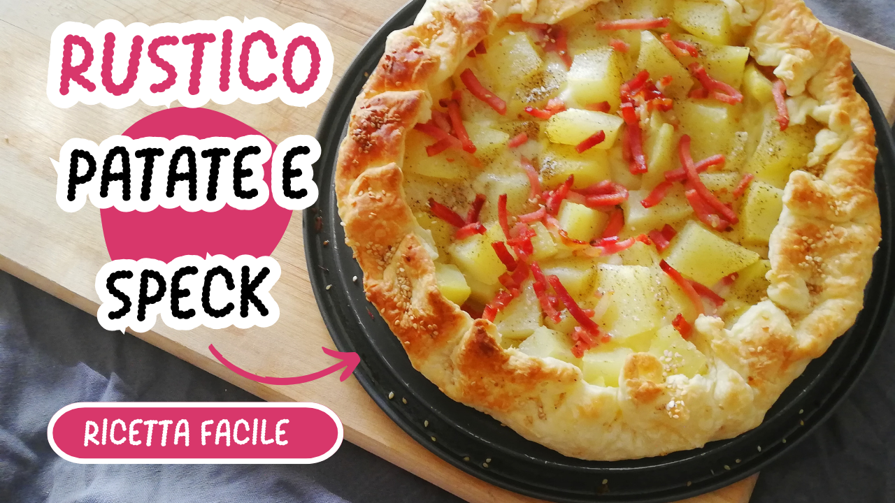Tarta rústica con speck y patatas