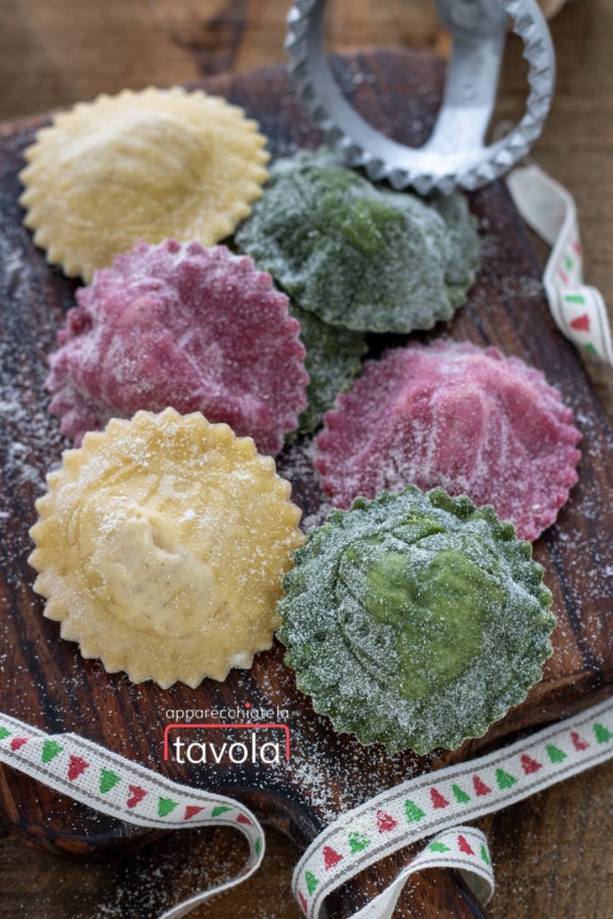 Raviolis coloreados