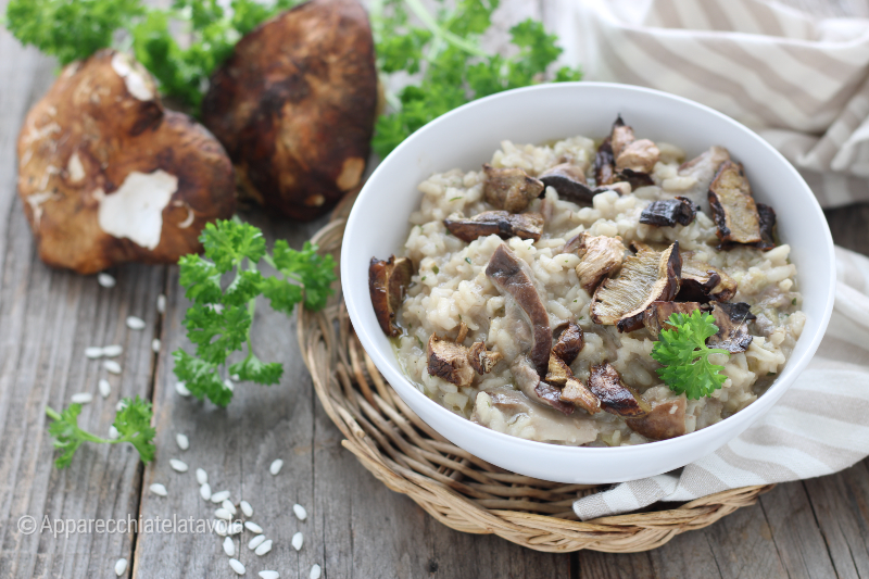 risotto con setas porcini frescas