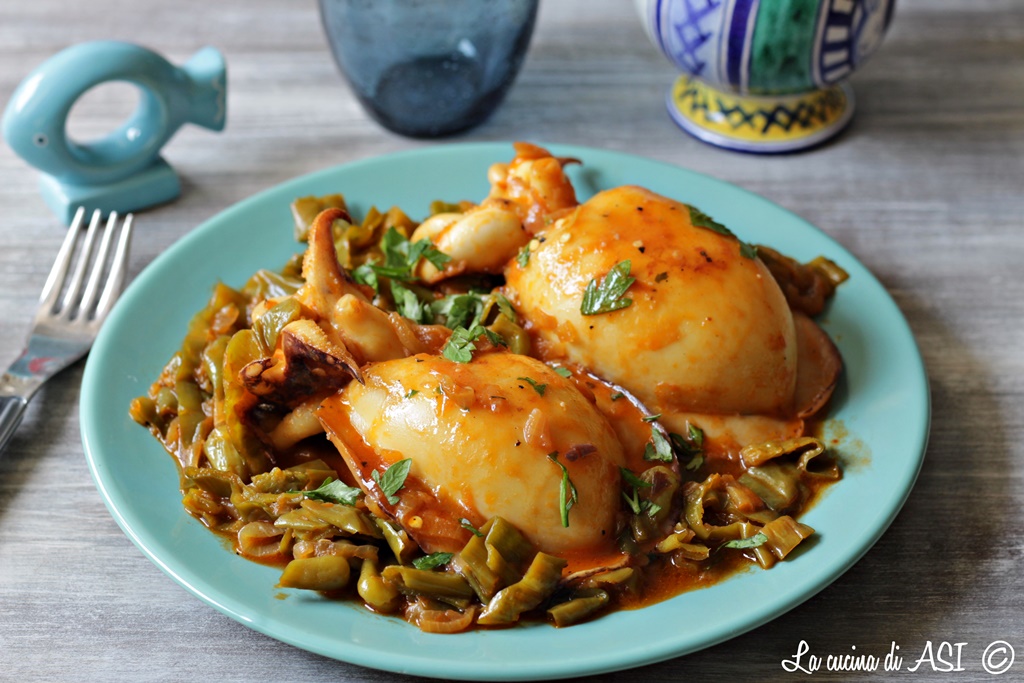 sepia y pimientos de Padrón