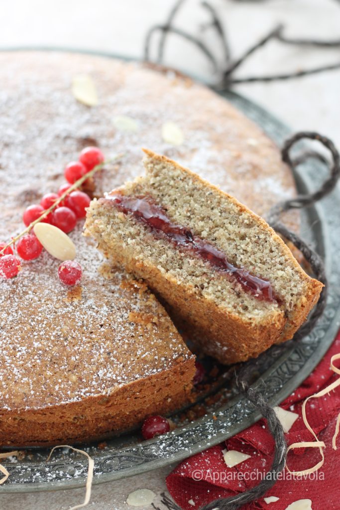 tarta de trigo sarraceno y mermelada