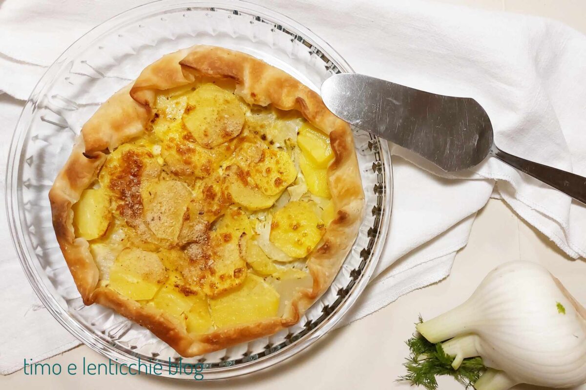 Tarta salada de hinojos y patatas sin gluten