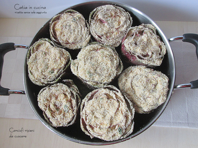 alcachofas rellenas para cocinar