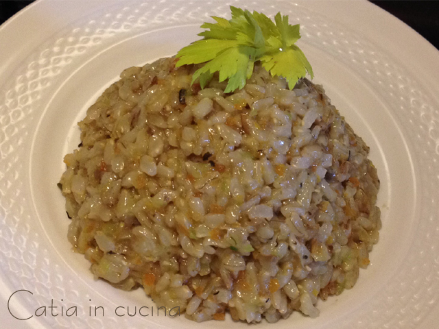 arroz integral con verduras y setas