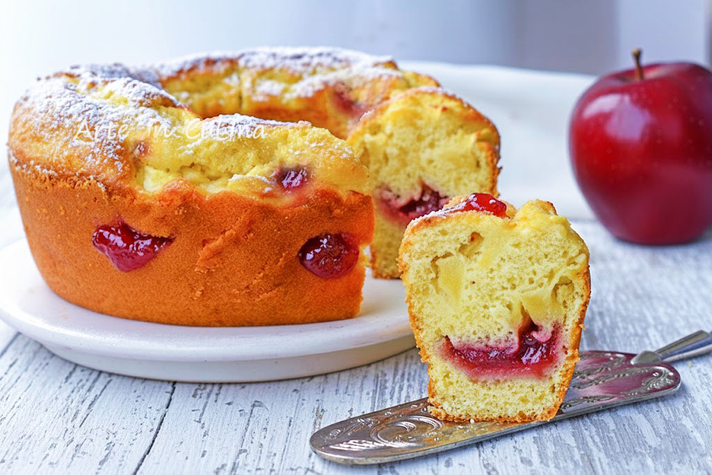 BIZCOCHO NUBE DE MANZANAS y mermelada