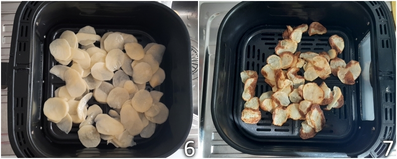c. cocinar las chips de patatas en la airfryer