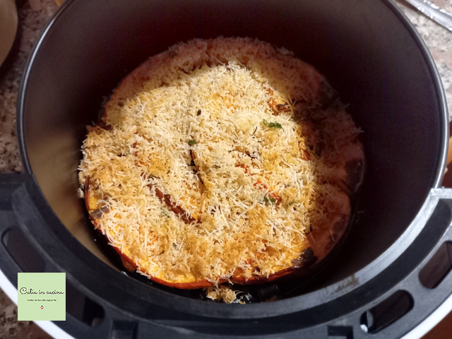 calabaza gratinada en la freidora de aire