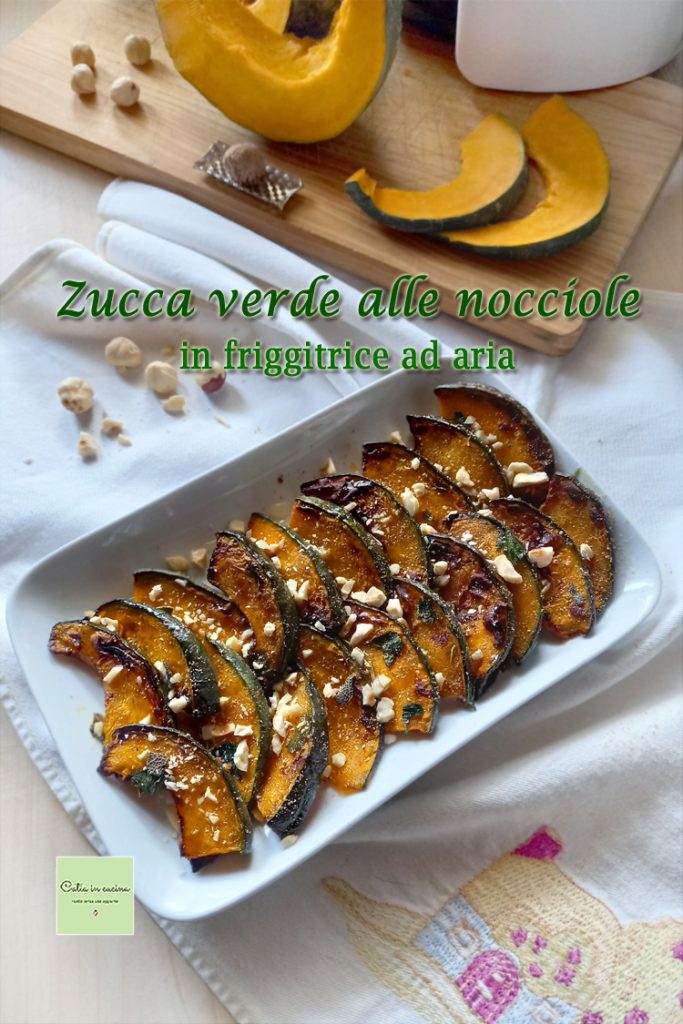 calabaza verde con avellanas