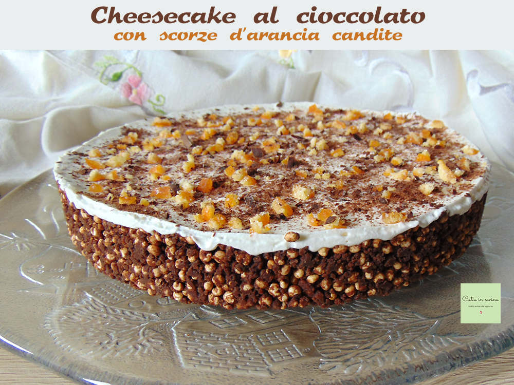 Cheesecake de chocolate y naranja confitada