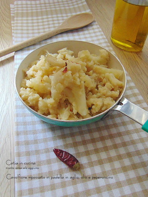 coliflor salteada en sartén