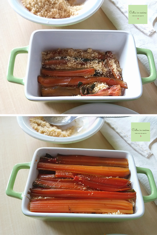 costillas de acelga roja gratinadas pasos