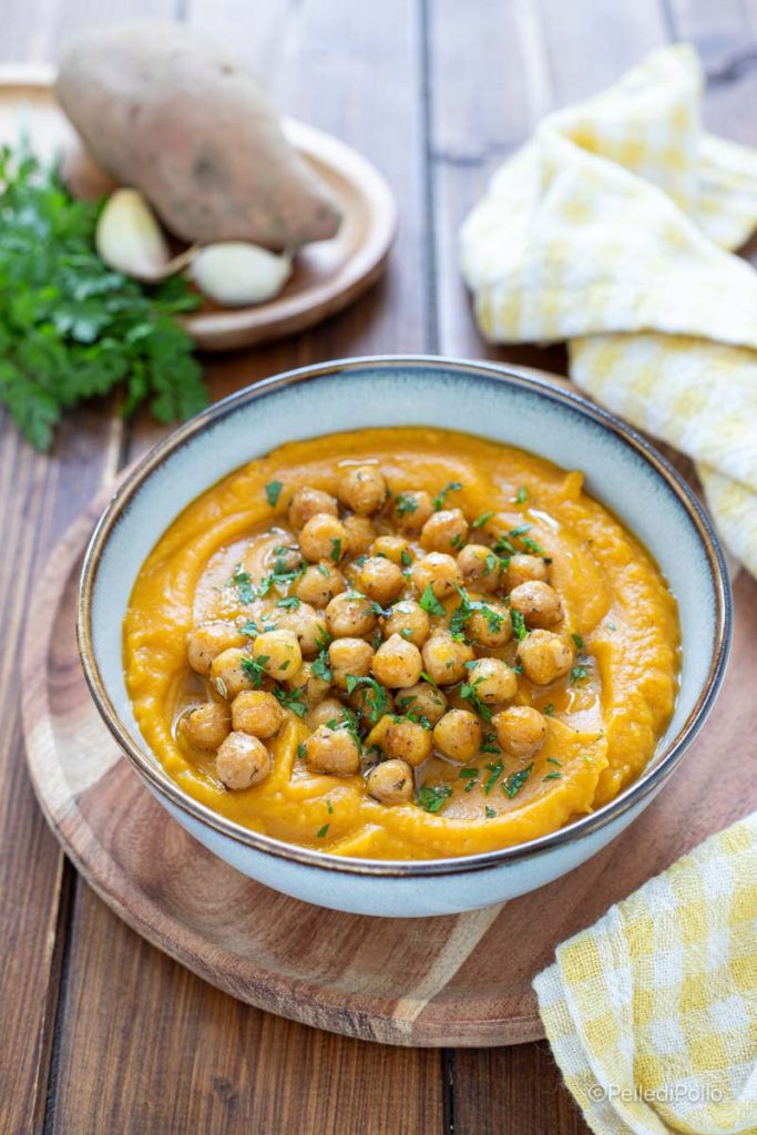 crema de batatas dulces y garbanzos