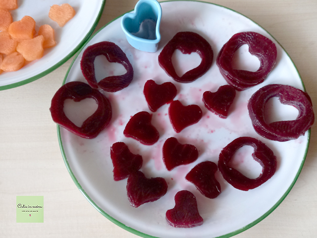 remolachas en forma de corazón