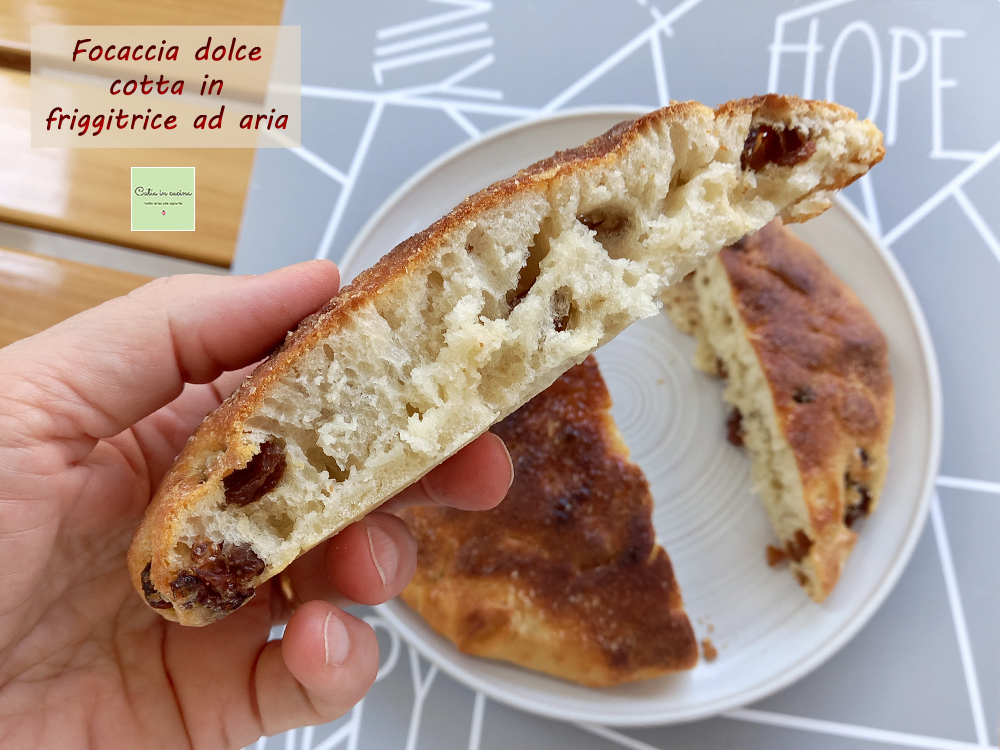 focaccia dulce cocida en freidora de aire