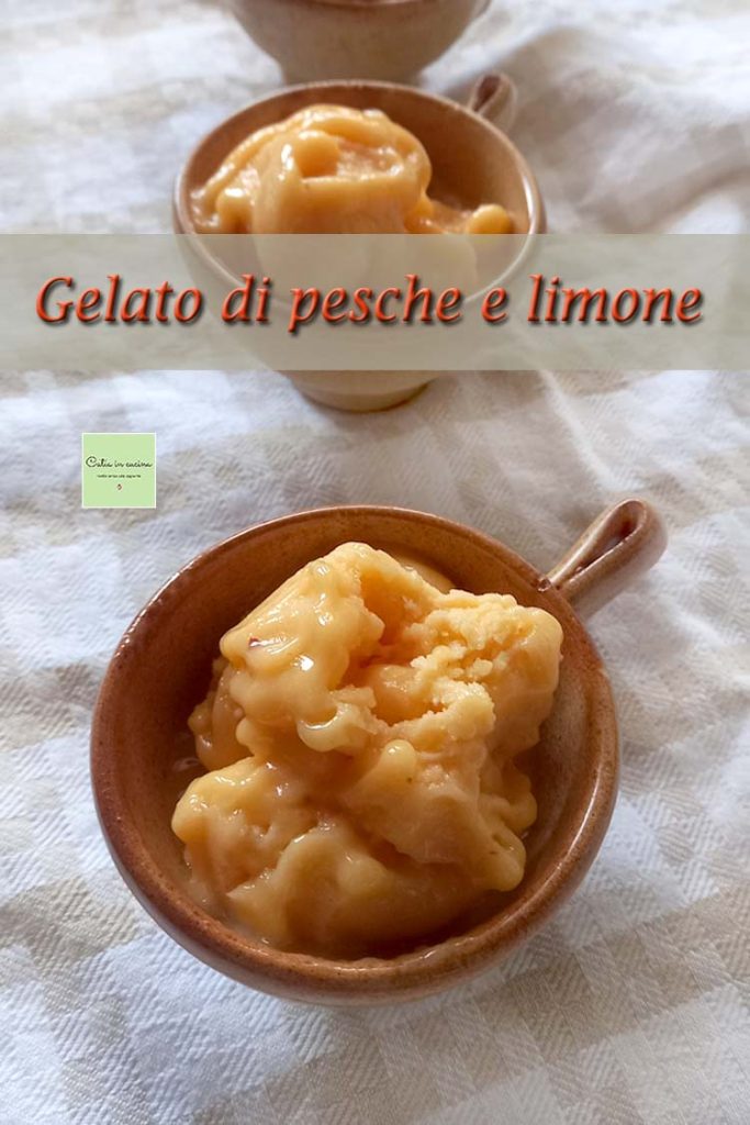 helado de melocotones y limón