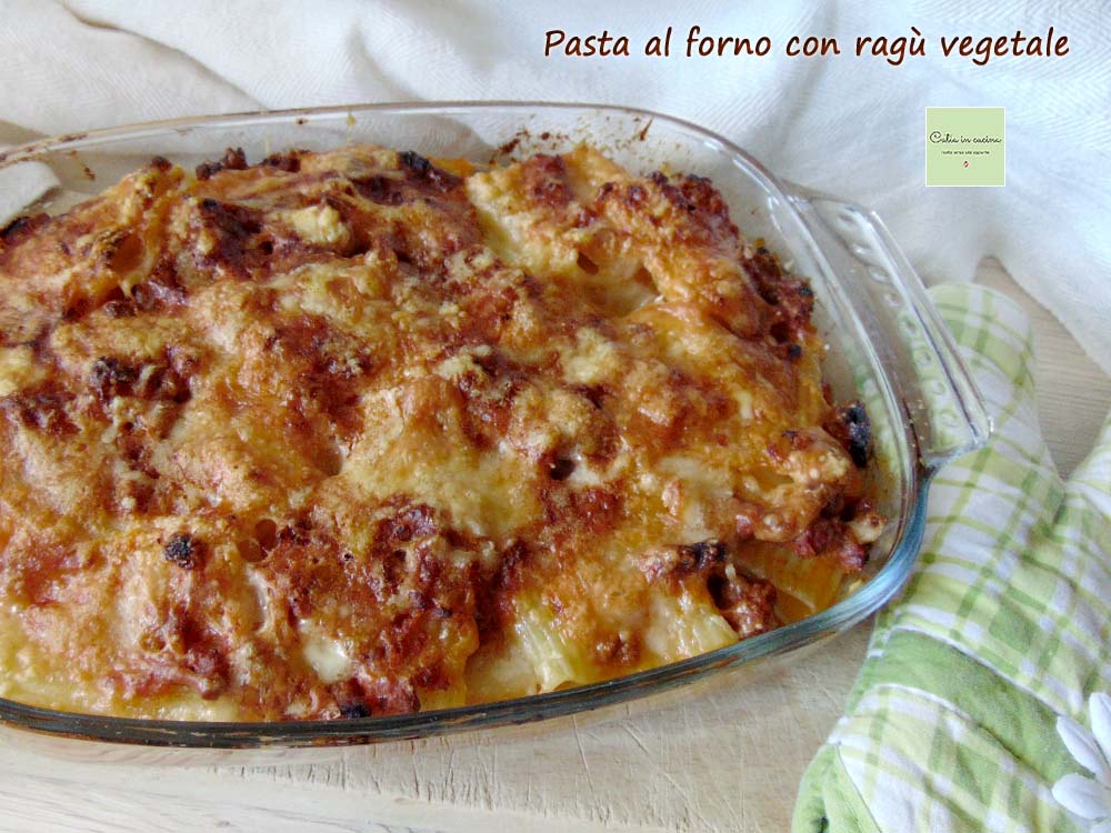 Pasta al horno con ragú vegetal