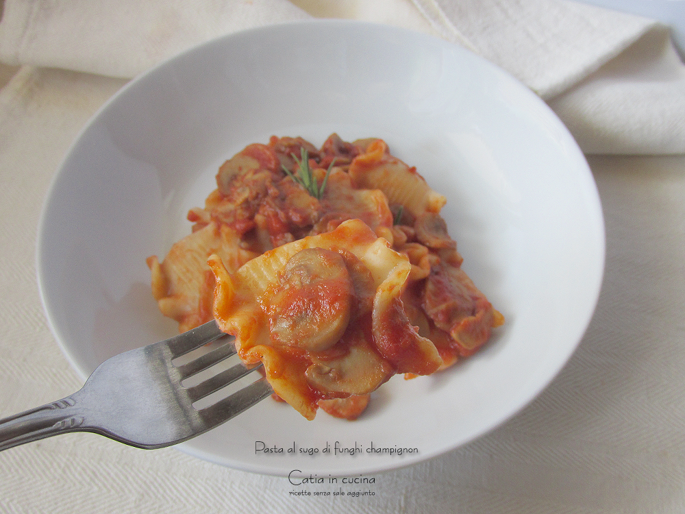 pasta con salsa de champiñones