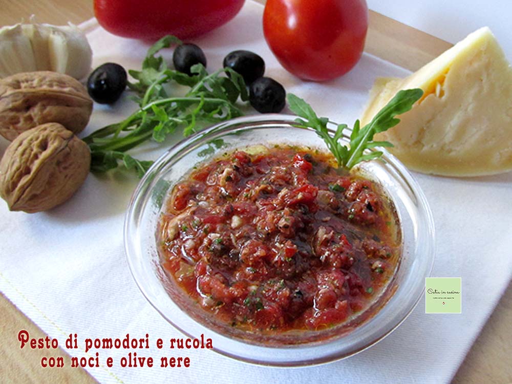 pesto de tomates y rúcula