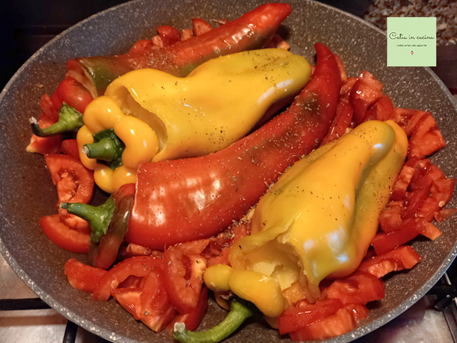 pimientos rellenos de patatas y mozzarella para cocinar