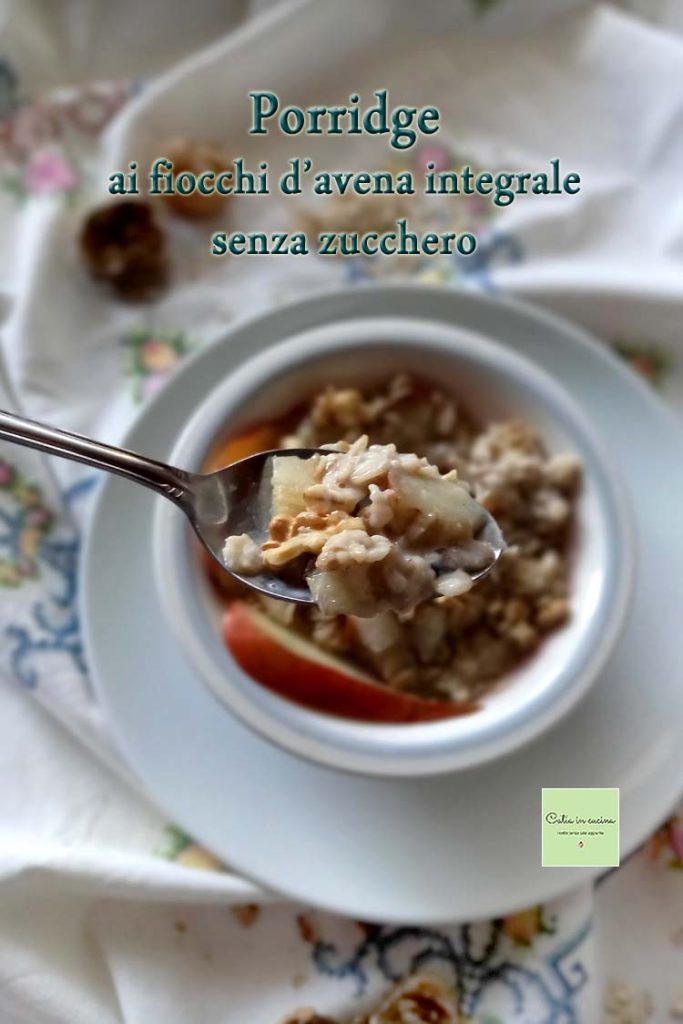 porridge con copos de avena integral