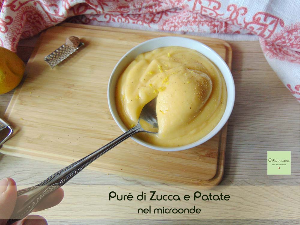 Puré de calabaza y patatas en el microondas