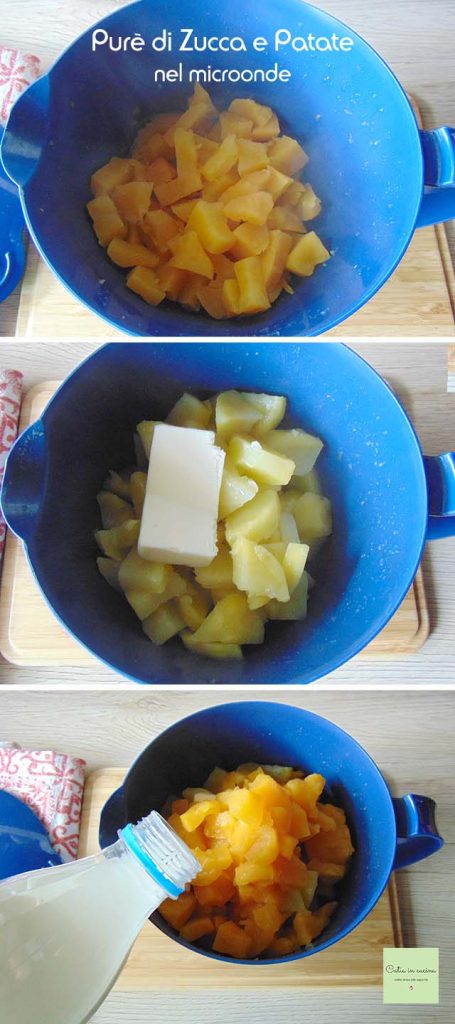 puré de calabaza en el microondas pasos1-2-3