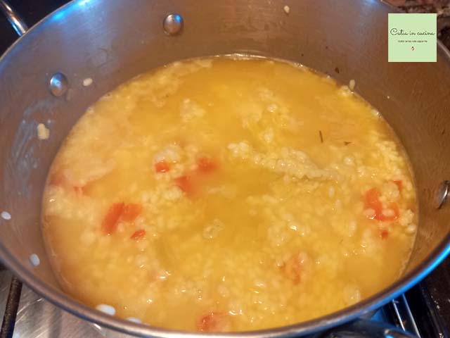 risotto a los pimientos con azafrán cocción