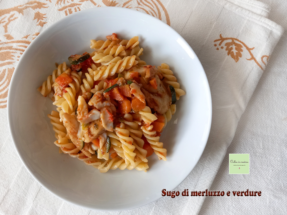 Salsa de bacalao y verduras